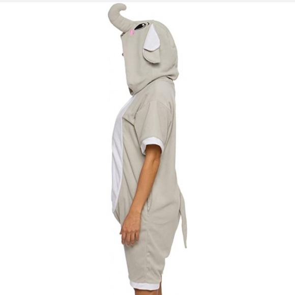 Silver Lilly  Elephant Onesie with elephant hoodie and tail Size Large - Picture 4 of 14